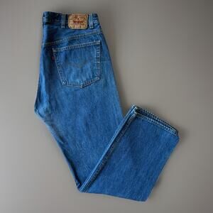 Vintage Levis 501 Jeans 37 Blue 80s Dark Wash Made in USA Workwear Non Selvedge